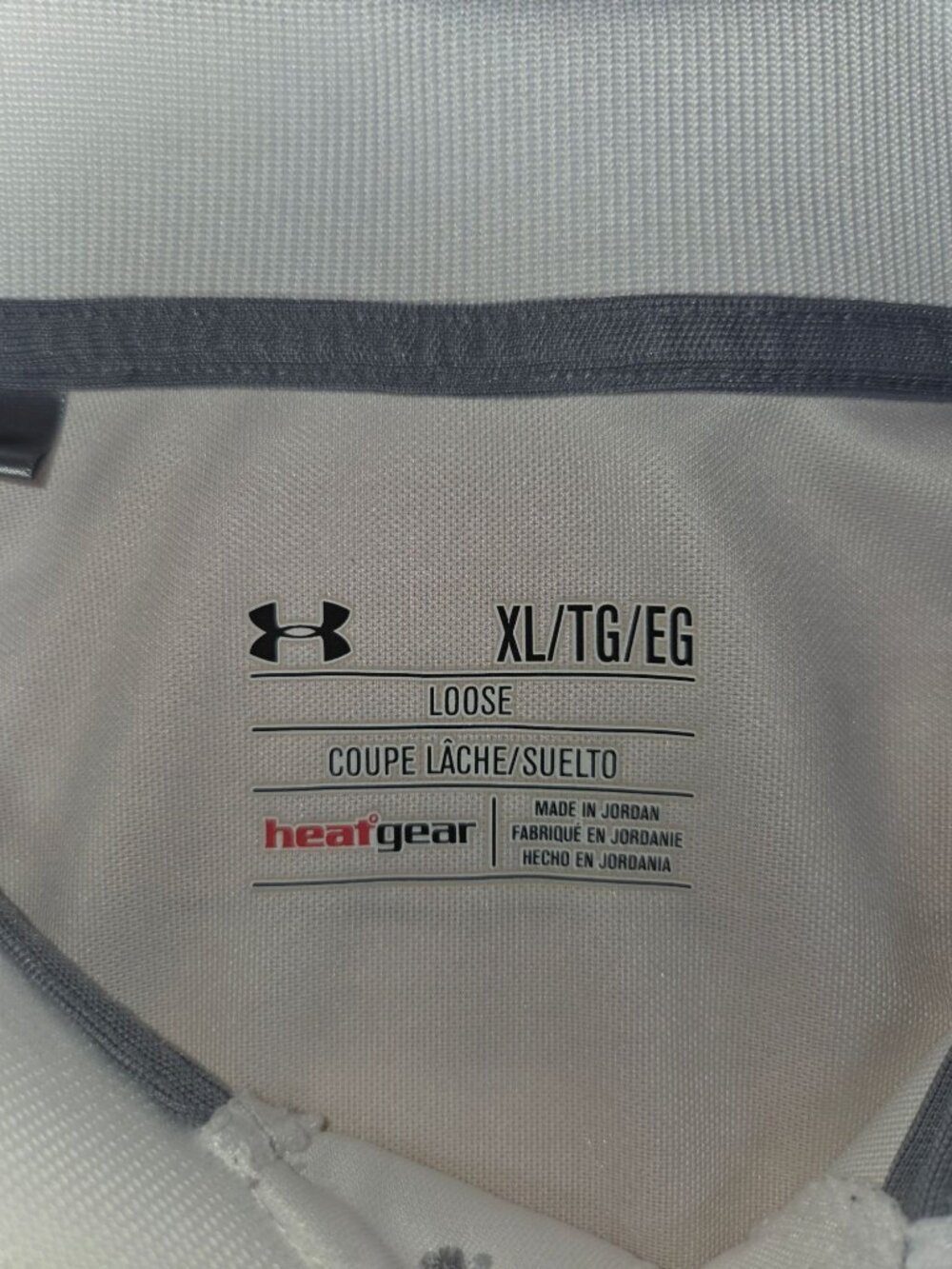 Under Armour White HeatGear Polo Shirt XL Loose Fit - Picture 4 of 6